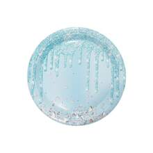 10pcs Light Blue Birthday Party Supplies Light Blue And Silver Diamond Paper Plates Paper Cups And Napkins Tableware Kit For Glitter Blue Theme Birthday Party Gender Reveal Wedding Party Decoration - Multicolor - View 6