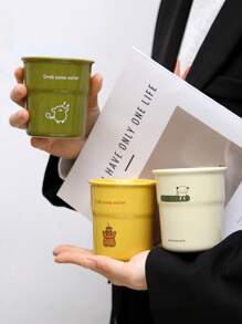 1 cốc gốm sứ Anh hoạt hình 9,7oz có nắp silicon và ống hút, cốc cà phê chống rò rỉ dùng cho gia đình, văn phòng, trà chiều, nghệ thuật Latte, thích hợp cho người yêu cà phê, tiệc tùng, sử dụng tại nhà, quán cà phê, trở lại trường học - Nhiều màu - Xem 2