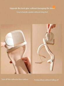 QKC 2 Pcs Of Beige Cowhide Front Foot Pads, Suitable For Sandals And High Heels - Non Slip, Self-Adhesive Insoles, Enhance Grip, Comfortable For Daily Wear