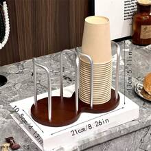 1 pieza Base de madera multifuncional para sostener y organizar tazas