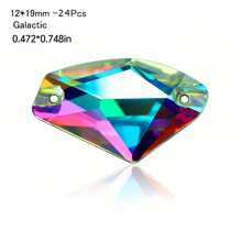 Cristales de Rhinestone de vidrio AB de forma redonda, triangular, cuadrada y de hoja AAAAA para coser en ropa, decoración del hogar, bodas y manualidades DIY - Gemas brillantes listas para fiestas, aniversarios y regalos