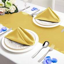 1PC/10PCS Shiny Satin Table Runner, Satin Solid Color Table Mat,Perfect Home And Wedding Decoration For Parties, Engagements, Birthdays, Hotels And Homes - Multicolor - View 11