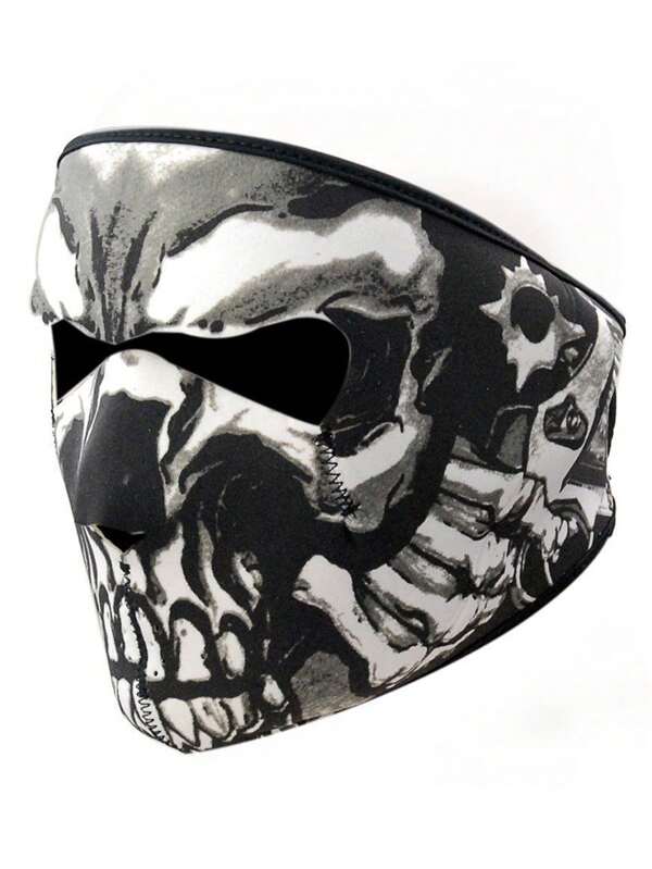 1pc Skull Printing Face Mask - Windproof, Dustproof, Ski Face Warm Cover, Men's Headwear For Outdoors, Motorcycle, Cycling CS Ghost Windproof Headgear Mask, Face Protection Seal Grimace Mask, Festival Ball Dress Up Mask Headwear