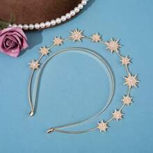 1pc Star Dual-Layer Rhinestone Headband, Minimalist & Multifunctional Hairband Hair Hoop - Multicolor - View 8