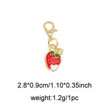 2/16Pcs Enamel Fruit Charm Alloy With Lobster Clasp Necklace Pendant Bracelet Keychain Jewelry DIY Hair Accessory Shoes Purse Bag Hanging Decoration