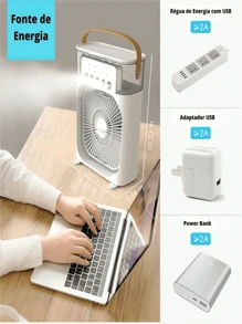 Mini Air Conditioner Portable Fan Air Conditioner Humidifier With LED USB Input Mini Portable Fan Usb Mini Portable Air Conditioner Air Conditioner With Ice Dispenser - White - View 7