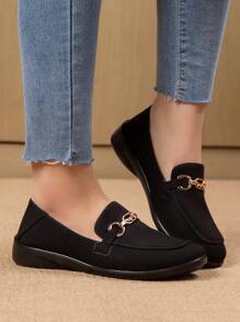 New Casual Canvas Slip-On Loafers, Comfortable & Versatile Mother Shoes, Soft Bottom Flat Moccasins