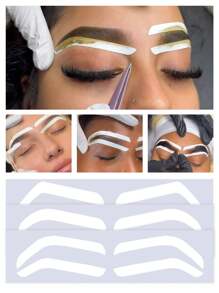 1 pieza Mini regla de plástico para cejas, herramienta de dibujo de cejas, mini calibre vernier de doble escala de plástico, regla de tatuaje de cejas con micrograba, regla de maquillaje permanente, herramienta de maquillaje, regla de cejas + línea de posicionamiento de cejas (tinta negra), obsequios, viaje, cosas baratas, artículos esenciales de viaje - Negro - Ver 6