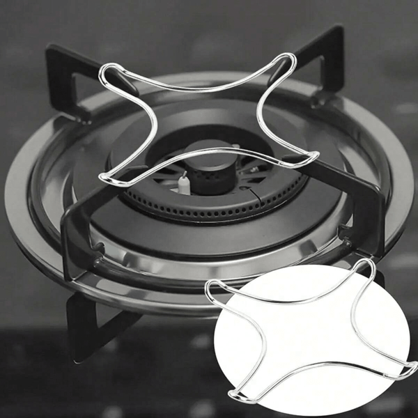 1-2pcs Gas Stove Auxiliary Frame, Universal Anti Slip Frying Pan Support Ring, Stainless Steel Gas Stove Reducer Furnace Cushion Frame, Milk Rack, Small Pot Rack, Coffee Rack