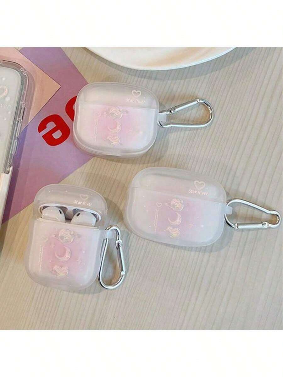 INS Planet Moon & Heart Design Shockproof Protective Case/Cover Suitable For Apple Bluetooth Earphones - Clear - View 1