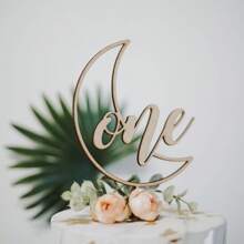 Decoración de tarta de madera para el 1er cumpleaños, decoración para tarta de primer cumpleaños, decoración de tarta de cumpleaños para fotomatón, aniversario de bodas (3 formas)