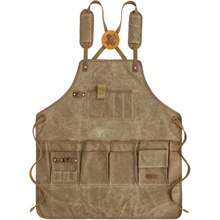 Werkzeugschürze Kochschürze Grillschürze für Damen und Herren Canvas Jeansschürze mit Taschen und verstellbarem Gürtel, für Gartenküche Grill Handarbeit Backen