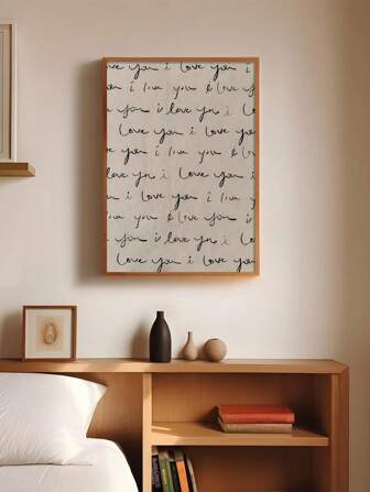 1PC "A Letter Full Of Love Art Print Poster - Unframed Ink On Canvas Artwork, Classic Modern Decorations For Living Room, Bedroom, Home Office - Indoor And Outdoor Waterproof Wall Hanging Decor, Romantic Letter Theme Art Prints For Home, Office, Dining Room And Dormitory Decoration "