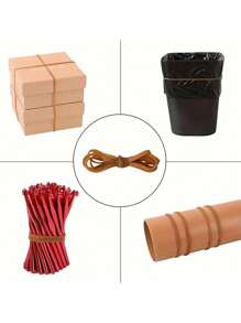 40pcs/Pack Heavy Duty Natural Rubber Bands - Strong & Elastic, Suitable For Office, School, Home - Great For Trash Cans, Folders (8" X 0.16")