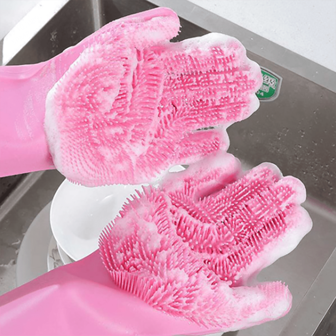 Pink Household Cleaning Gloves