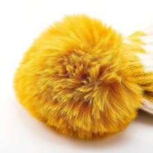 Women Funny Hat - 黃白格 - 查看 3