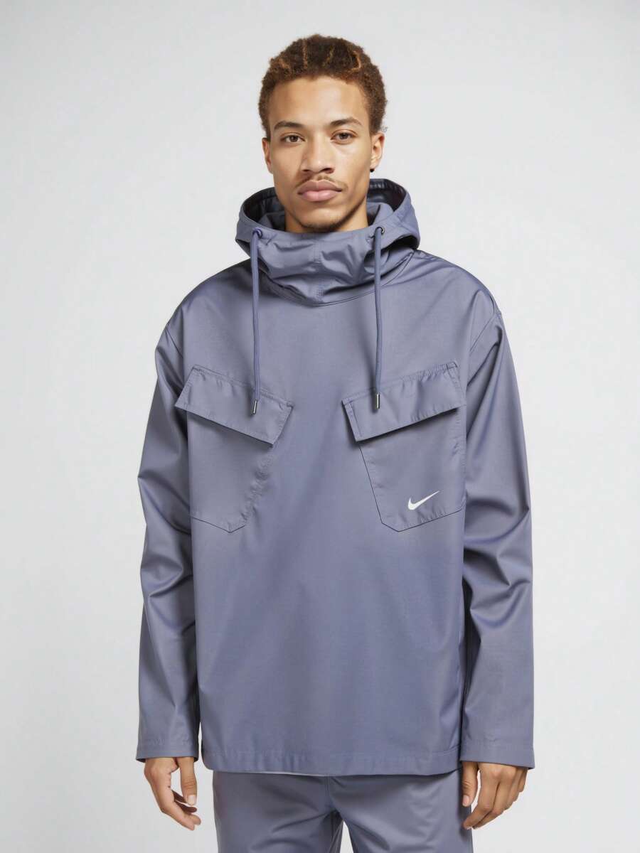 Nike Woven Pullover Field Jacket - Diffuse Blue/white - View 1