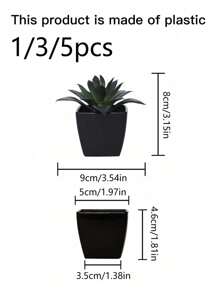 1/3/5pcs Artificial Succulents Mini Potted Plants - Suitable For Home, Office, Desk, Bathroom, Bedroom, Garden Decoration Gifts Birthday Graduation,Garden Decor,Outdoor Plant,Gardening,Fake Flowers Home Decor Back To School Room Decor School Supplies