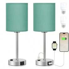 Bedroom Touch Desk Lamp - High Bedside Table Lamp With USB-C USB-A Charging Port White -3-Channel Dimmable Control Small Lamp, Suitable For Office, Dormitory, Living Room, Reading