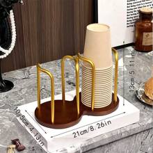 1 pieza Base de madera multifuncional para sostener y organizar tazas