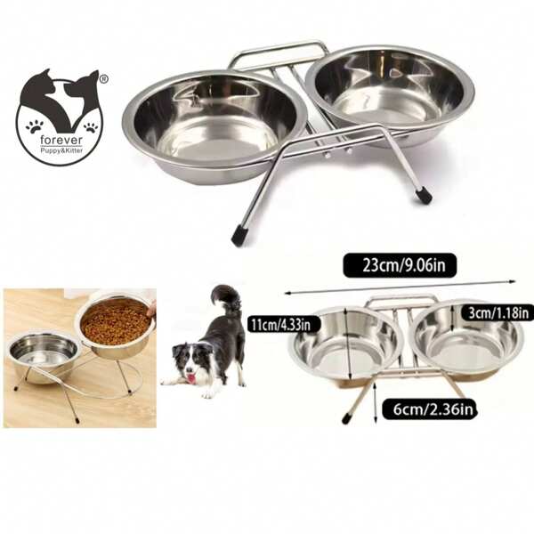 1 peça precisa ser montada por você mesmo, pode ser montada na prateleira de aço inoxidável gato/amante de cachorro presente e cão/mãe gato amor tigela de estimação