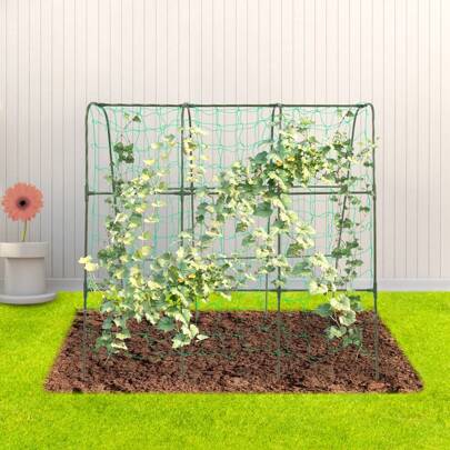 Garten Bogen Tunnel Spalier, Bogen Spalier Große Gartenbogen für Kletterpflanzen Rankhilfe Rankbogen Rankgitter für Luffa, Gurke Outdoor-Gurken Spalier