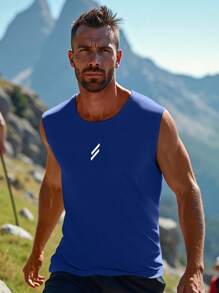 Men's Loose Fit Sleeveless Workout Tank Top, Breathable And Comfortable For Fitness, Running, Basketball, Cycling, Yoga, Dancing, Outdoor Sports And Casual Daily Wear, Fashionable And Versatile - Royal Blue - View 7