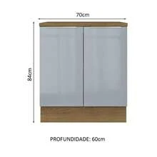 Gabinete Bajo Cocina Madesa Lux 3 Cajones 70cm Y Encimera Mg - Marrón y Gris - Ver 2