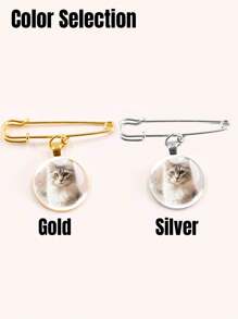 1 pieza Regalo personalizado para el novio de la novia el día de la boda, Alfiler de solapa con foto personalizada, Alfiler de solapa conmemorativo personalizado para el novio, Oro/Plata, Personalizable con 1~5 fotos, Alfiler de solapa y broche conmemorativo con foto, Regalos de novia, Accesorios para el cabello para mujer - Estilo A - Ver 3
