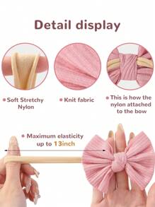 20pcs Morandi Color Solid Color Bow Headbands, Ultra Soft Nylon Hair Bands For Baby And Toddler