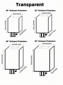 1 件 20/24/28/30 英寸透明/黑色可调节行李箱，防水防尘行李箱罩，防刮 PVC 透明行李箱、包、储物袋 - 多色 - 查看 4