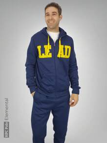 HPC POLO conjunto de pants FELPA PARA HOMBRE deportivo caballero de calidad diseño combinado - Azul Marino - Ver 4