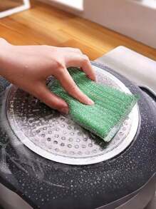 Four-Packing, Kitchen Dishwashing Sponge, Pot Brush Artifact, Household Double-Sided Cleaning Sponge Wipe, Scrubbing Pad, Kitchen Scrubbing Sponge, Cleaning Supplies, Cleaning Tools, Back-To-School Supplies