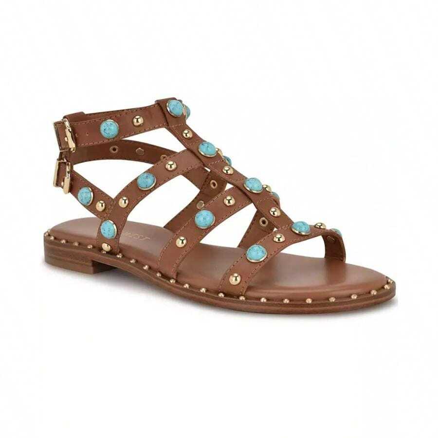 Women's Mindela Embellished Flat Gladiator Sandals - Brown - View 1