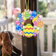 270 pièces Kit artisanal de Pâques, autocollants en mousse, panneaux de couronne de Pâques, décorations DIY en mousse, lapins de Pâques, œufs, poussins. Autocollants de Pâques pour enfants. Décoration de porte d'entrée pour le printemps