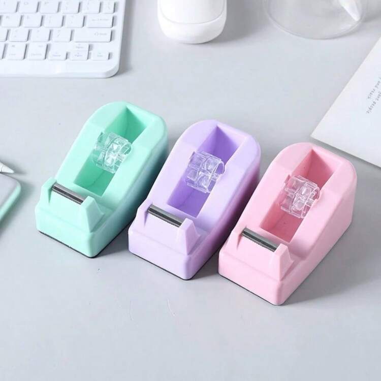 Creative Transparent Pocket Adhesive Tape Holder - ABS Material, Colorful Desktop Office Accessories - Multicolor - View 5