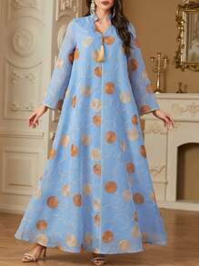 Long Sleeve Minimal Style Aba Thobe Suitable For Summer, Modest - Multicolor - View 3