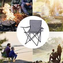 Set de 2 Sillas Plegable para Camping, Pesca, Playa y Actividades al Aire Libre – Silla Resistente con Reposabrazos, Portavasos y Bolsa Lateral de Malla – Estructura de Acero Duradera con Base Antideslizante y Resistente al Desgaste – Tejido Oxford 600D Impermeable y Transpirable – Capacidad de Carga hasta 110 kg – Ligera, Portátil y Fácil de Transportar con Bolsa de Transporte Incluida