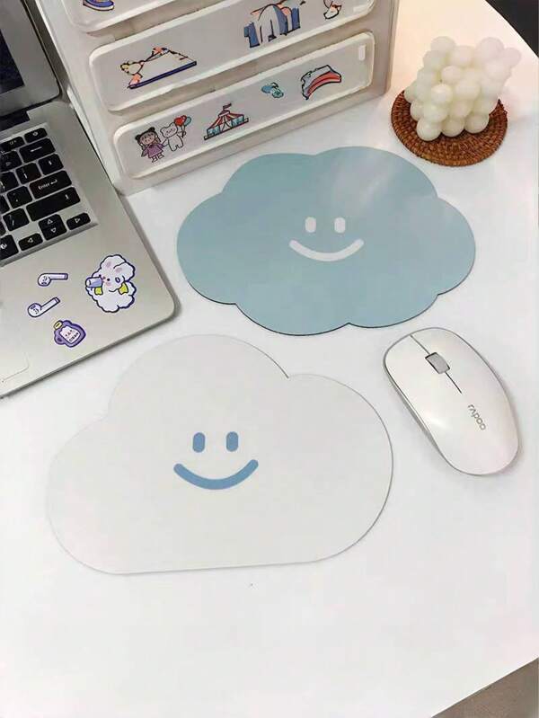 1 pieza Alfombrilla de ratón con forma de nube pequeña, diseño minimalista y lindo, para uso elegante en la oficina y el hogar, adecuado para mujeres