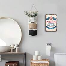 1 pieza Cartel de hojalata vintage con el logotipo de la cerveza italiana Peroni Blue Ribbon, de 20.42x30.51cm, placa de pared de hierro rústico, adecuada para decoración del hogar, bar, restaurante, garaje, con agujeros perforados para montaje, resistente a la intemperie, multiuso, sin necesidad de electricidad