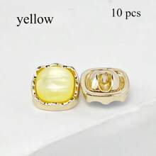 10 Pcs Square Cat-Eye Metal Buttons For Knit Cardigans, Shirt Collars & Dresses – Premium Stylish Apparel Decor