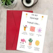 1 张送给老师的可爱感谢卡、送给男士和女士的优秀教师感谢礼物、感谢您帮助我成长的卡片、最佳教师感谢礼物创意包括信封。