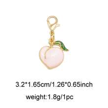2/16Pcs Enamel Fruit Charm Alloy With Lobster Clasp Necklace Pendant Bracelet Keychain Jewelry DIY Hair Accessory Shoes Purse Bag Hanging Decoration