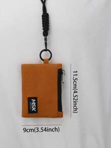 1pc Suede Zipper Pouch Neck Hanging Small Items Storage Bag For Coins Cash Cards Lipstick Keys For Men Wallet Mini Wallet Purse Wallet Wristlet Wallet Coin Wallet For Women Wallet - Multicolor - View 4