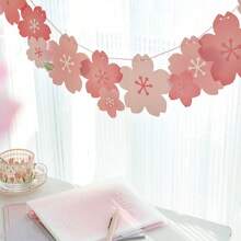 2 pezzi di bandierine decorative a ghirlanda con fiori di ciliegio primaverili - decorazioni per feste di compleanno da appendere