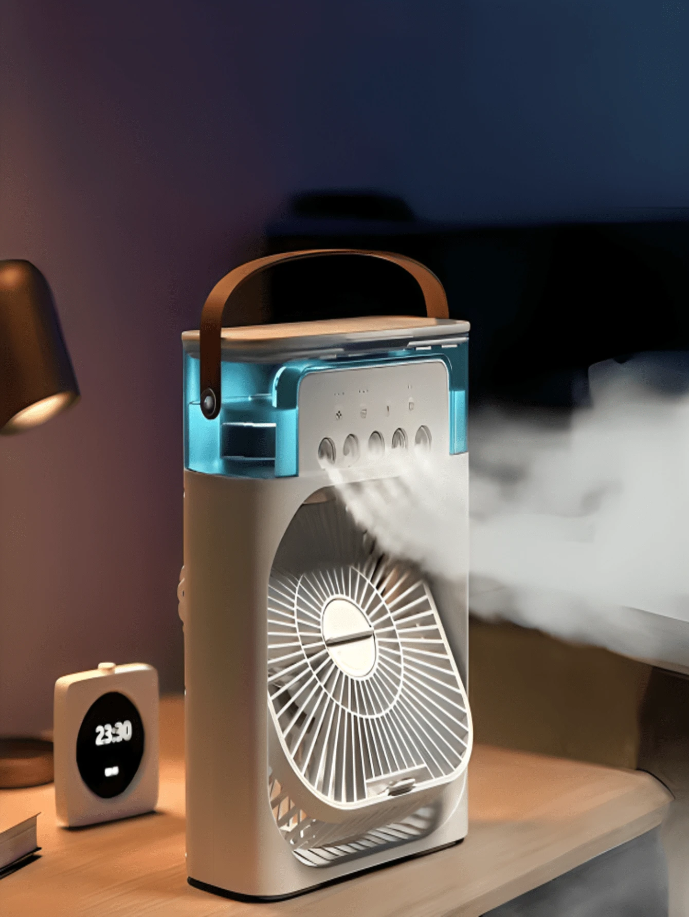 Mini Air Conditioner Portable Fan Air Conditioner Humidifier With LED USB Input Mini Portable Fan Usb Mini Portable Air Conditioner Air Conditioner With Ice Dispenser - White - View 1