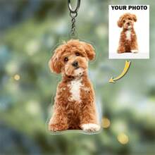 1pc Customized Pet Photo Keychain, Personalized Doll Face Keychain, Pet Portrait Keychain, Dog Keychain, Pet Keychain, Pet Memorial Gift,Durable,Colorful,Cute,Adorable,Funny,Kawaii,Y2K,Stylish,Unisex,Casual,Custom,Personalized,Unique,Customized,Ideal Gifts For Him,Ideal Gifts For Her,Her,Boyfriend,Girlfriend,Family,Friends