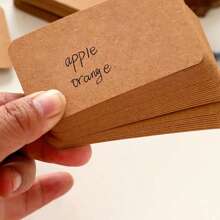 100sheets Blank Word Cards, Blank Greeting Cards, Handwritten Word Blank Cards, Suitable For Notes, Postcards, Bookmarks, Messages,Back To School,School Supplies