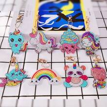 Diamond Painting Keychain Kit, Diamond Art Keychain, Diamond Painting Kit For Children, Bag Keychain Ornament, 5D Double-Sided Dot Diamond Butterfly And Heart Keychain, Suitable For Kids And Adults, DIY Craft