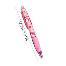 Sanrio Sanrio License 6pcss/Box My Melody & Hello Kitty & Kuromi & Cinnamoroll & Pochacco Gel Blue Pen With Large Capacity Pen Case Set - Cute Cinnamon Dog And Friends Themed Erasable Cute Pens, Erasable Ink, Made Of Plastic, Animal Design - Sanrio Characters Back To School Supplies School Essentials